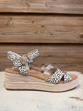 Toms ‘Audrey’ Dalmatian Print Espadrille Wedge Sandal